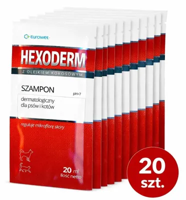Zdjęcie produktu dla EUROWET Hexoderm - szampon dla psów i kotów - 20x20ml