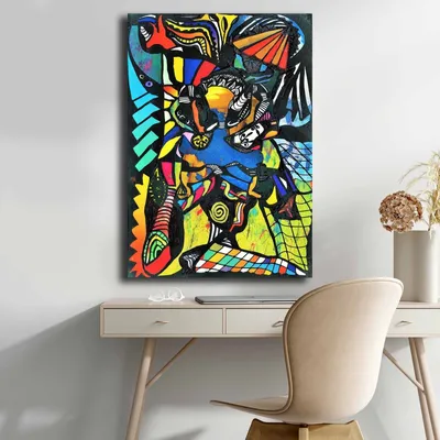 Produktbild von Wallity, 70100POP-002, Dekorative Leinwandmalerei, Mehrfarbig, 100 % LEINWAND, 70 x 100 cm