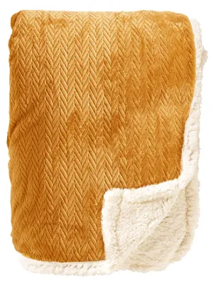 Produktbild von Dutch Decor Wohndecke Sherpa-Fleece Bobby 150x200 cm Gelb