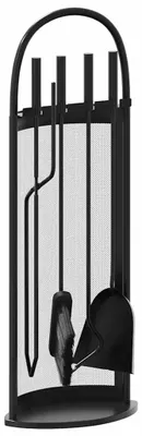 Produktbild von vidaXL 5-teiliges Kaminbesteck-Set 23 x 15 x 66 cm Stahl