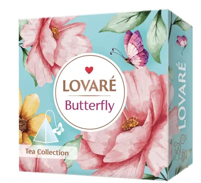 Produktbild von Lovare Tee Butterfly mix 45Btl.x2g Tee Collection Pyramidenbeutel 9 verschiedene Sorte