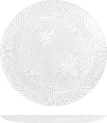 Obrázok produktu pre H&H Glow sada 6 plochých tanierov, sklo, priehľadné, 28 cm