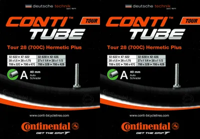 Produktbild von 2x Continental Tour 28 Hermetic Plus Schlauch 28 Zoll AV (28/47-609/642) AV 40mm