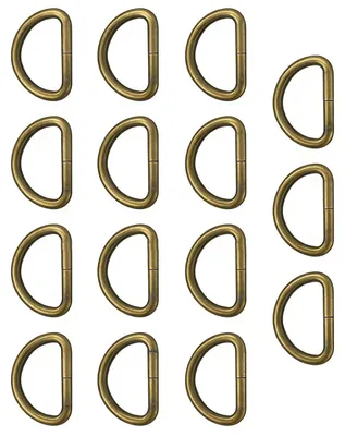 D-Ringe, Bronze, nicht geschweißt, 15 Stück, 25 mm Durchmesser