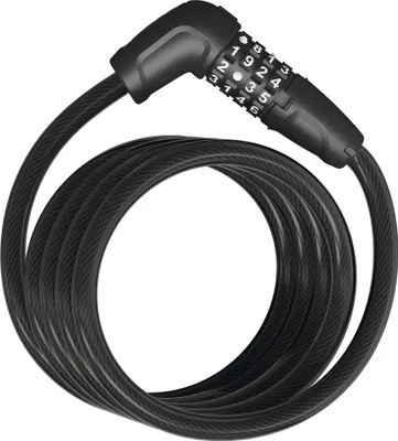 Immagine prodotto di Lucchetto a cavo ABUS Numero 5510C/180 - lucchetto compatto per biciclette con codice a combinazione per biciclette a due ruote e per bambini - 10 mm - livello di sicurezza ABUS 3 - nero