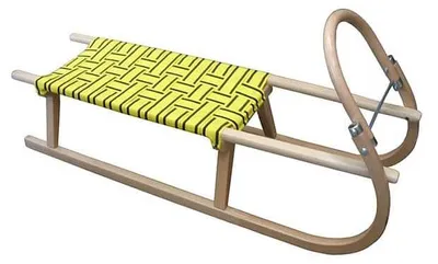 Image de Luge Acra 110 cm en bois 05-A2041 - jaune