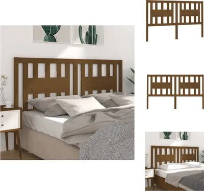 Produktbild von vidaXL Kopfteil Honigbraun 126x4x100 cm Massivholz Kiefer -  Kopf- & Fußenden