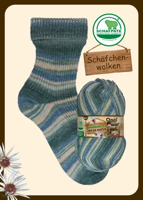 Produktbild von Opal SCHAFPATE 17 Wilde Natur 100 g 4-fach Pullover- und Sockenwolle 425 m Farbe 11594 - Schäfchenwolken
