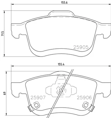 Produktbild von BREMBO Bremsbeläge Satz Vorne für FIAT 500L (351, 352) P 23 167