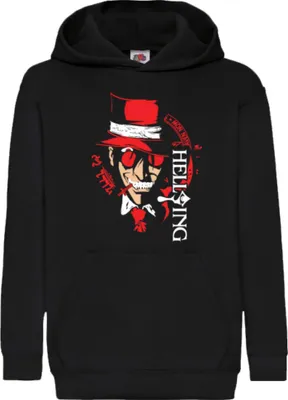 Obrázek produktu pro Dětská Mikina S Kapucí Manga Japan Anime Comics Animation Hellsing, 9-10-Jahr -одини / Černá