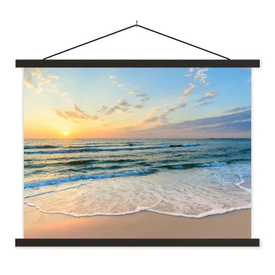 Produktbild von MuchoWow® Textilposter Strand - Meer - Sonnenuntergang - Golf 150x113 cm mit schwarzem Rahmen - Wohnzimmer