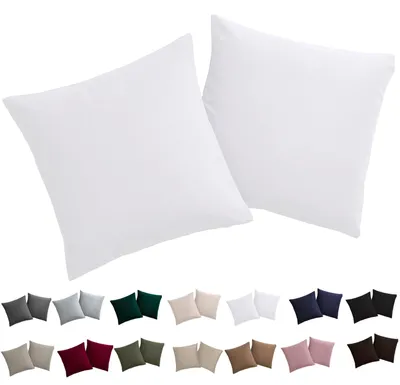 Productafbeelding van Kussensloop, 80 x 80 cm, 2 stuks – Kussensloop, wit, 100% microvezel, kreukvrij en strijkvrij, met rits