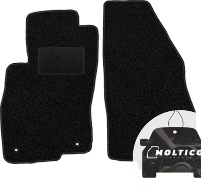 Produktbild von moto-MOLTICO Vorne Fußmatten Auto Velours Autoteppiche Schwarz Automatten Set 2-teilig passend für Fiat Linea 2007-2015