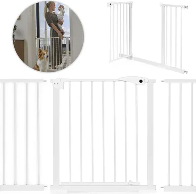 Obrázek produktu pro Bezpečnostní brána pro schody a dveře, 74-132 cm, ocel, bílá
