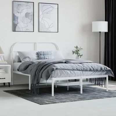 Produktbild von "im Sonderangebot"Bettgestell - CLORIS - Doppelbett - Robust und langlebig - mit Kopfteil Metall Weiß 120x200 cm - Einfache Montage -  - NeuMöbel6176401