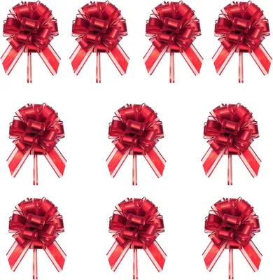 Productafbeelding van Grote geschenkstrikken - Set van 10 - 18 cm - Trekstrik - Cadeaustrik met cadeaulinten - Verpakken - Bruiloft