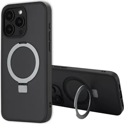 Image de Accezz Ring Stand Backcover avec MagSafe pour l'Apple iPhone 15 Pro Max - Noir