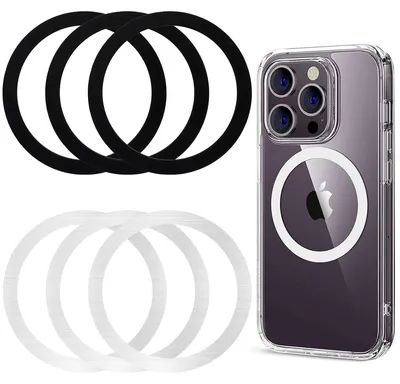 Immagine prodotto di 6 adesivi magnetici per telefono, inclusi adesivi magnetici per caricabatterie, compatibili con