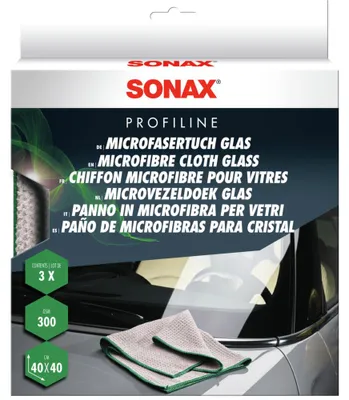 Produktbild von 6x SONAX PROFILINE MicrofaserTuch Glas | Packung (3 Stück)