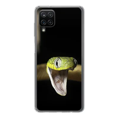 Produktbild von MuchoWow® Handyhülle Schutzhülle Hülle für Samsung Galaxy A12 Schlange - Tier - Schwarz Silikon Softcase Handy Hülle - Bild