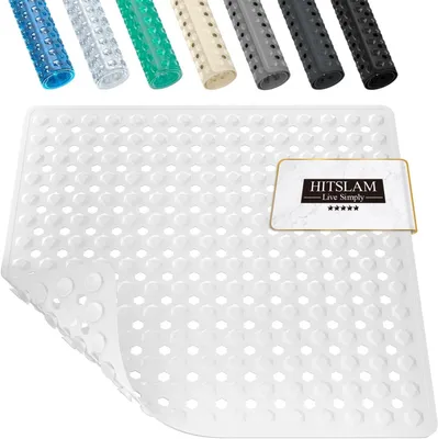 Imagen del producto de Alfombrilla antideslizante para la ducha, resistente al moho, de 53 x 53 cm, con ventosas, para usar en la ducha