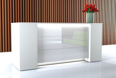 Recepční pult Manhattan 240 cm bílý, LED osvětlení:Osvětlení se změnou barvy