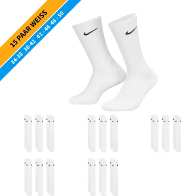 Produktbild von NIKE Socken - Farbe: 15 Paar Weiß Tennis Socken - Größe: 46-50