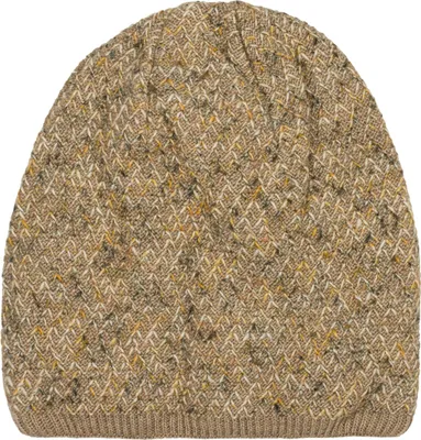 Produktbild von styleBREAKER Uni Strick Beanie Mütze mit buntem Dreieck Muster, Thermo-Fleece Innenfutter, Winter Strickmütze 04024189