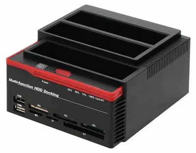 Image de Station d'accueil externe pour SSD/HDD - Boîtier pour 3 disques durs, USB 3.0 - Station de stockage portable - Compatible avec Windows 98/ME/2000/7 - Prise européenne