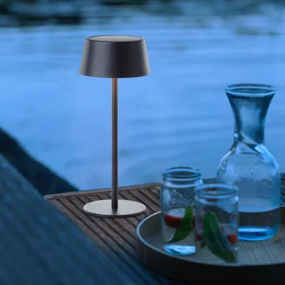 Produktbild von LED Außen Tischlampe, Solar, 3 Stufen Touchdimmer, 30cm, Ø13cm, 300lm