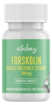 Produktbild von Vitabay Forskolin 400 mg - 90 vegane Kapseln - Coleus-forskohlii-Extrakt - Vegan - Vorrat für 3 Monate