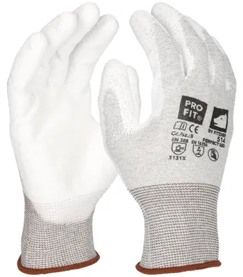 ESD Handschuh "Perfect esd",PU beschichtet, weiß 10 (Packung à 12 Paar)
