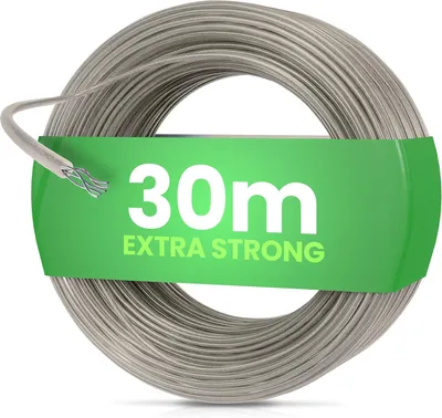Immagine prodotto di Corda per stendibiancheria SimplySmooth con anima in acciaio – resistente alla rottura e alle intemperie – Trasparente / 30 metri