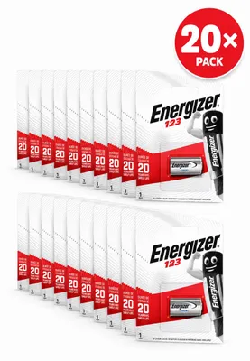 Produktbild von Energizer Batterie Lithium, CR123, 3V Photo, Retail Blister, 20er Pack