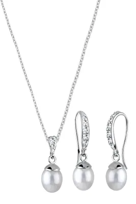 Produktbild von Elli Schmuckset Damen Süßwasserzuchtperle und Kristalle