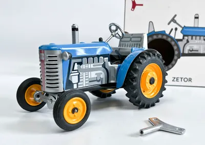 Zdjęcie produktu dla Ciągnik ZETOR SOLO niebieski - żółte metalowe koła KOVAP