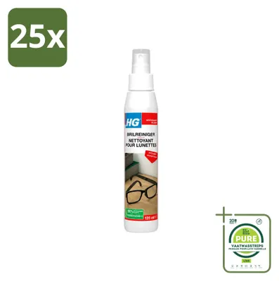 Produktbild von 25 x HG Brillenreiniger für glasklare Gläser - 125 ml - Großpackung - 25 Stücke
