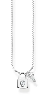 Produktbild von Thomas Sabo Kette Schloss mit Schlüssel silber 925 Sterlingsilber Zirkonia KE2122-051-14-L45V