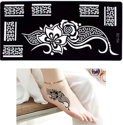 Produktbild von Henna Tattoo Schablone Airbrush Stencil Blume Ornamente