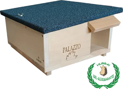 Produktbild von Dokkodo Igelhaus Palazzo – Wetterfestes Igelhotel mit Labyrintheingang | Igelfutterhaus & Unterschlupf für Igel (45x39x22,5 cm)