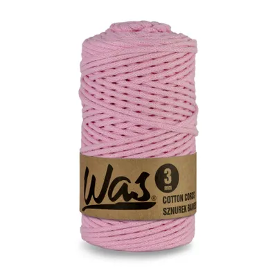 Produktbild von Baumwollkordel Geflochtene Baumwollschnur Polyesterkernschnur Für Makramee Makramee-Seil Bastelkordel 3mm 100m Rosa DIY WAS