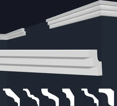 Produktbild von MARBET DESIGN Stuckleisten XPS Styropor weiß - Deckenleisten Deckenabschlussleisten E-Leisten - (20 Meter / 10 Leisten E-17)