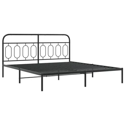 Produktbild von Bettgestell mit Kopfteil Metall Schwarz 183x213 cm