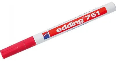 Produktbild von edding Lackmarker 751, wisch- und wasserfest, rot, Strichstärke ca. 2mm, 3/VE