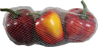 Zdjęcie produktu dla Czerwone Papryki w Siatce, 3 Sztuki, Wielkość 13x8cm