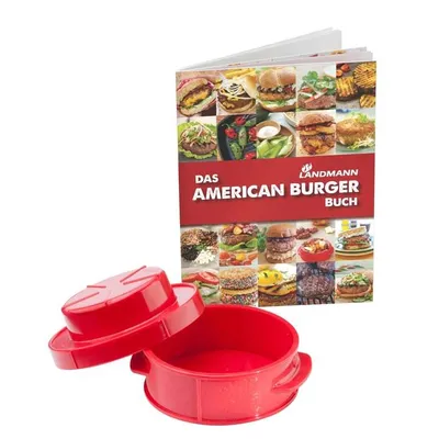 Produktbild von LANDMANN Grill-Set 13709 American Burger 3-tlg. rot mit Rezeptbuch Selection