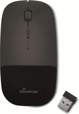 Image de MediaRange Maus Wireless 3 Tasten, geräuscharm schwarz glänz
