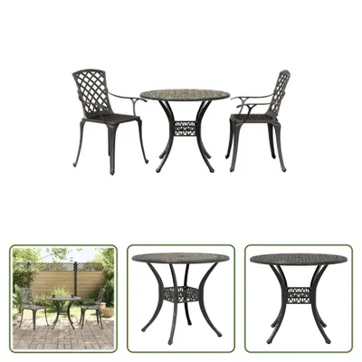 Obrázek produktu pro The Living Store 3-tlg. Bistro-Set Bronzen Aluminiumguss