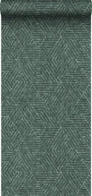 Zdjęcie produktu dla Sanders & Sanders Tapeta linie graficzne ciemnej zieleni 53 cm x 10 m