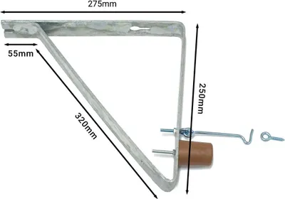 Produktbild von Türfeststeller Verzinkt inklusive Puffer und Sturmhaken - 90 Grad